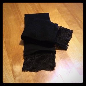 Lacy black boot socks